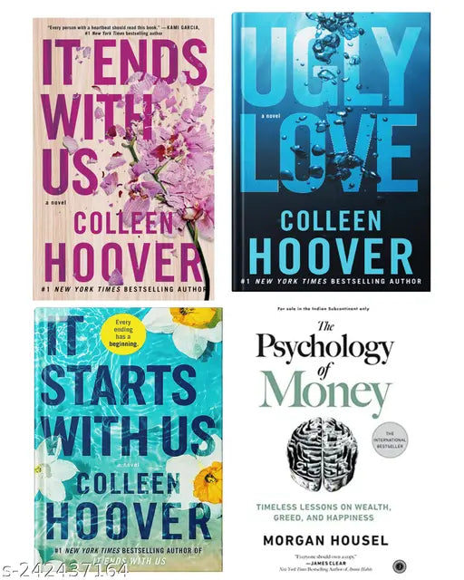 IT END WITH US BY COLLEEN HOOVER  + IT STARTS WITH US BY COLLEEN HOOVER  + UGLY LOVE   BY COLLEEN HOOVER  + PSYCHOLOGY OF MONEY BY MORGAN HOUSEL