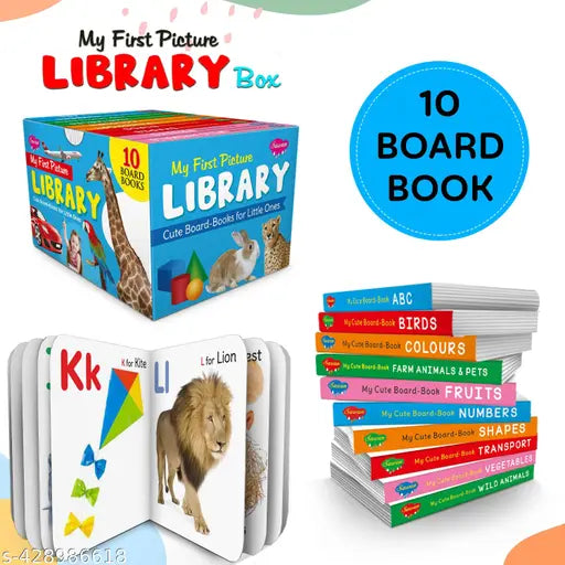 Toddlers learning library box set : Learning board book for kids  My First Picture Library Box  Library Boxset of 10 Board Books For Children (Board book  Sawan)