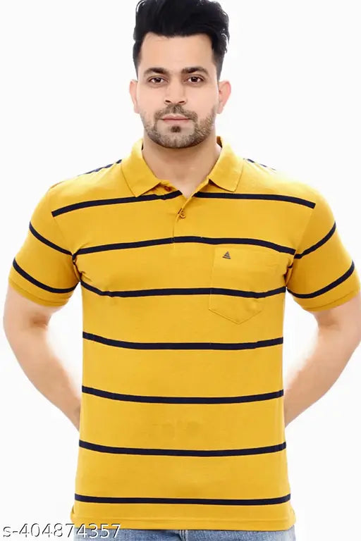 Men Polo Neck Striper Tshirt
