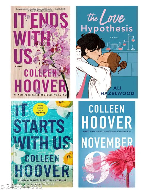 IT END WITH US BY COLLEEN HOOVER  + IT STARTS WITH US BY COLLEEN HOOVER  + THE LOVE HYPOTHESIS BY ALI HAZELWOOD  + 9 NOVEMBER BY COLLEEN HOOVER