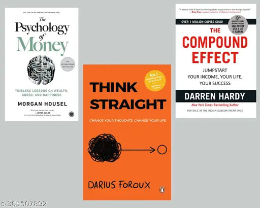 The Compound Effect or The Psychology of Money and Think Straight 3 book set