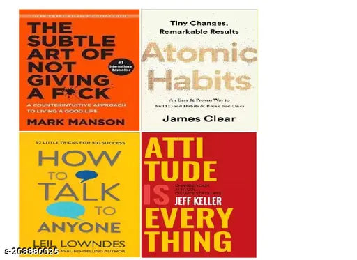 The Subtle Art of Not Giving a F*Ck+ Atomic Habit+ HOW TO TALK TO ANYONE+Attitude Is Everything (setnof 4 books) (ENGLISH  PAPERBACK)