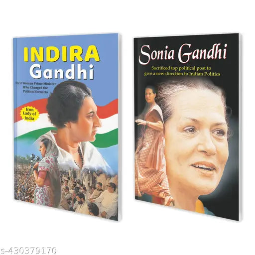 Biographies Of Great Leaders Sonia Gandhi and Indira Gandhi book for kids : Greatest leaders book  Educational books for kids  Children learning book - Pack of 2 learning books.