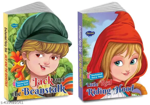 Die Cut Enchanted Fairy Tale Jack and the Beanstalk and Little red riding Hood book for kids : Die-cut book for kids  Board books for kids  Storybooks for kids - Set of 2 die cut books for kids (Hardcover).