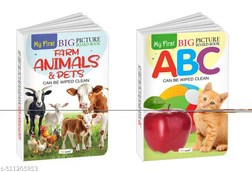 My First Big Picture Board Book ABC AND Farm Animals & Pets : Educational books for preschoolers  Preschool learning books for kids  Early learning picture books - Pack of 2 board books