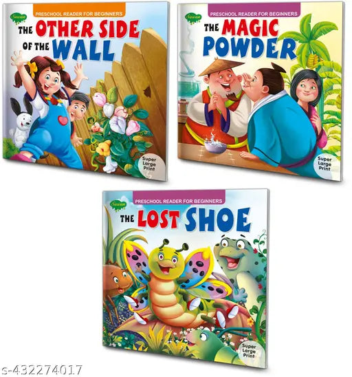 The Other Side of the Wall  The Magic Powder and The Lost Shoe books for kids : Reading books for kids  Educational books for kids  Early readers books for kids - Set of 3 Early Reader book for kids (Paperback).
