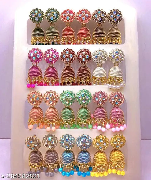 New earrings color 12 piar combo offers