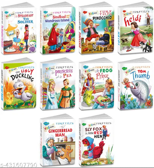 Fairy Story Books for kids : Moral stories book  Board book for kids  Educational learning books - Set of 10 board book for kids (Hardcover).