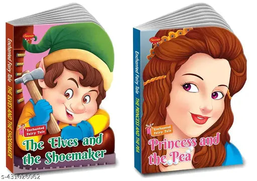 Die Cut Enchanted Fairy Tale The Princess and the Pea and The Elves and the Shoemaker books for kids : Storybooks for kids  Board books for kids  Storytelling books for kids - Set of 2 die cut enchanted fairy tale books for kids (Hardcover).
