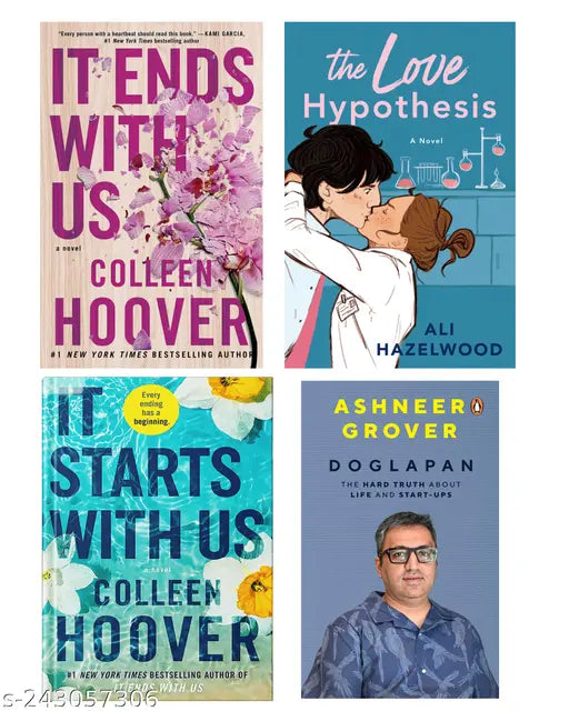 IT END WITH US BY COLLEEN HOOVER  + IT STARTS WITH US BY COLLEEN HOOVER  + THE LOVE HYPOTHESIS BY ALI HAZELWOOD  + DOGLAPAN BY ASHNEER GROVER