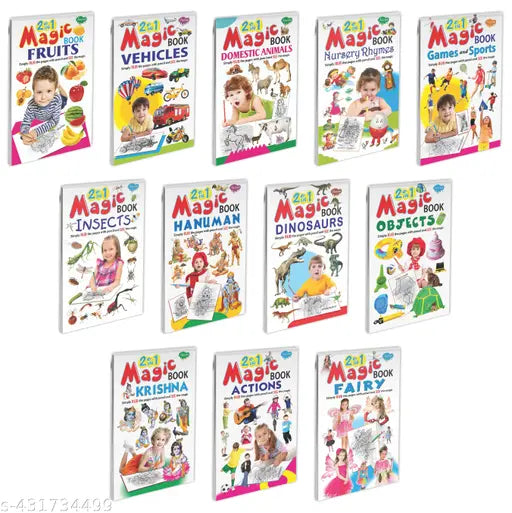 Collection of 12 magic books for kids : Magic books for kids  Pencil Shading book  Drawing Book for Kids - Gift pack of 12 books for kids