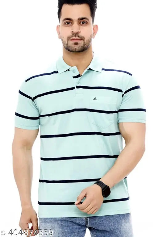 Men Polo Neck Striper Tshirt