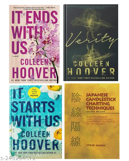 IT END WITH US BY COLLEEN HOOVER  + IT STARTS WITH US BY COLLEEN HOOVER  + VERITY BY COLLEEN HOOVER + JAPANESE CANDLESTICK CHARTING TECHNIQUES BY STEVE NISON