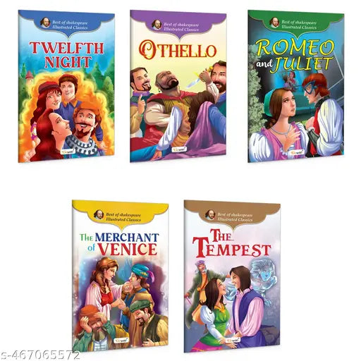 Romeo and Juliet  The Merchant of Venice  The Tempest  Othello  and Twelfth Night (Best of Shakespeare Illustrated Classic) : Educational Storybooks for Kids  Classic Stories for Children - Pack of 5 Books