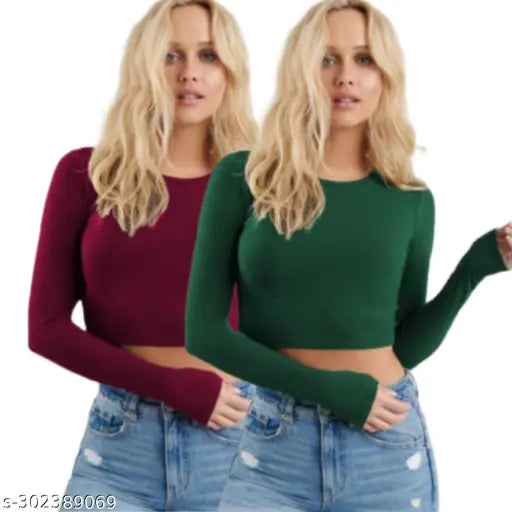 Combo Roundneck Full Sleeve Comfy Fashionista Women Tops & Tunics