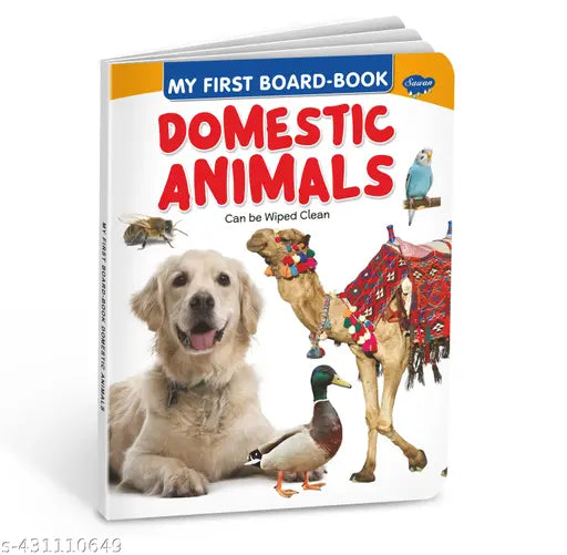 Domestic Animals board book : Learning board book for kids  Learning books  Educational learning books (Hardcover).