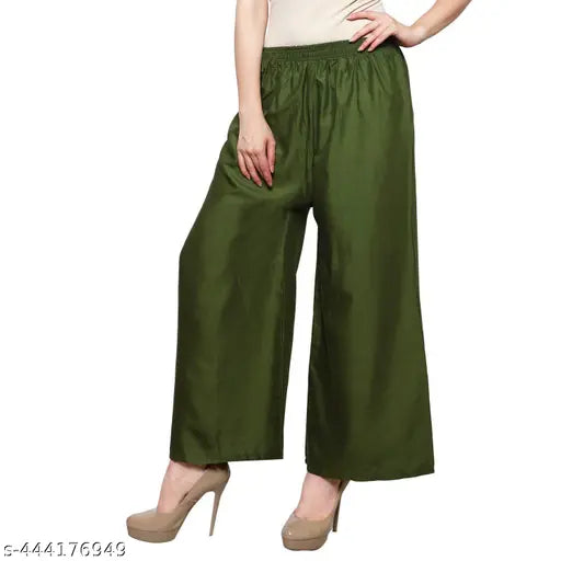 HF plain dark green palazzo