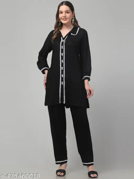 Semi Stitched Viscose Rayon Kurta & Palazzo