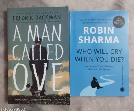 A Man Called Ove + Who Will Cry When You Die (English  Paperback  Fredrik Backman  Robin Sharma)