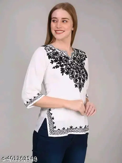 trendy white kurti