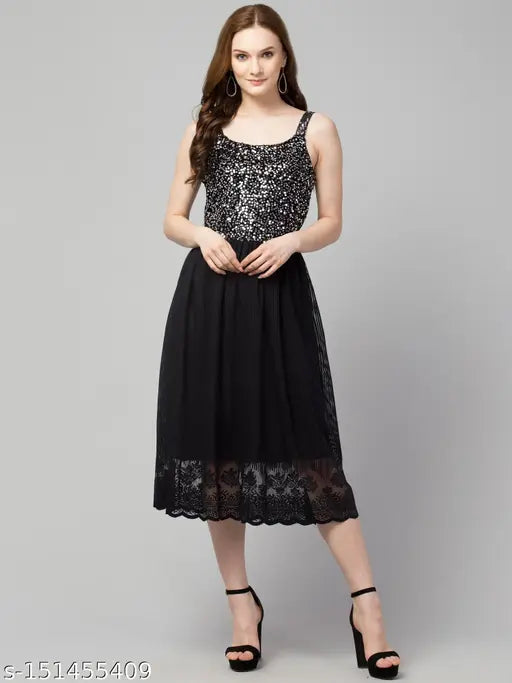 Trendy Sequinned Mesh Dress