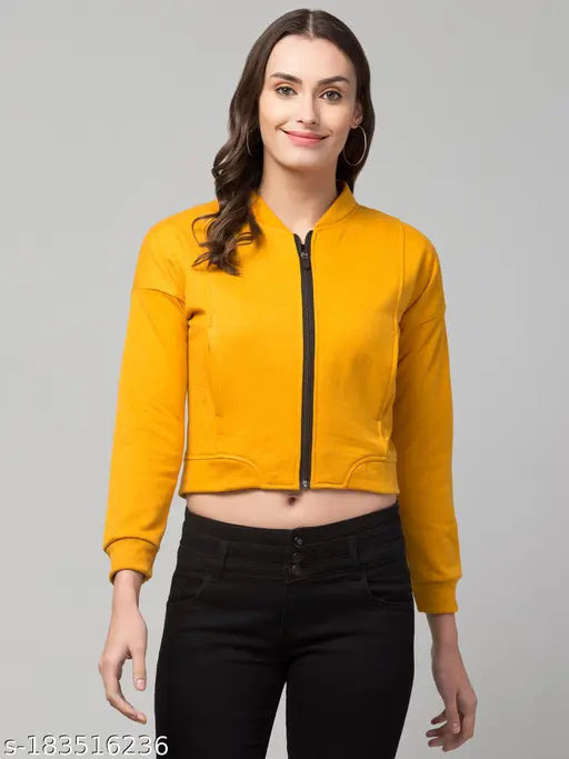 Women Regular fit Solid Bomber jacket