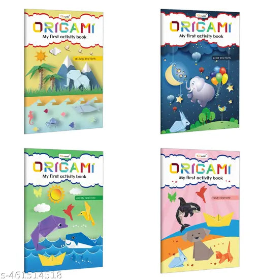 My First Activity Book - Origami (Blue  Yellow  Pink and Green Edition) : Activity Book For Children  Paper-Folding art book  Creative Origami Book for kids - Pack of 4 Origami Activity books