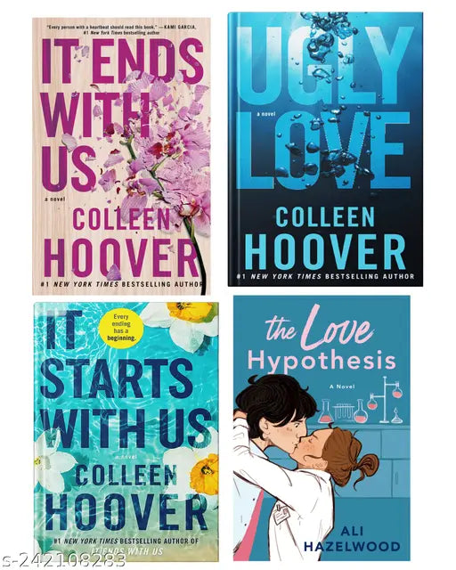 IT END WITH US BY COLLEEN HOOVER  + IT STARTS WITH US BY COLLEEN HOOVER  + UGLY LOVE   BY COLLEEN HOOVER  + THE LOVE HYPOTHESIS BY ALI HAZELWOOD