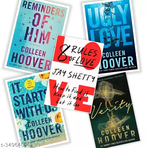 Set 0f 5 BOOKS -Reminders of him + Ugly Love + 8 Rules of love + It Start With US + Verity-Paperback
