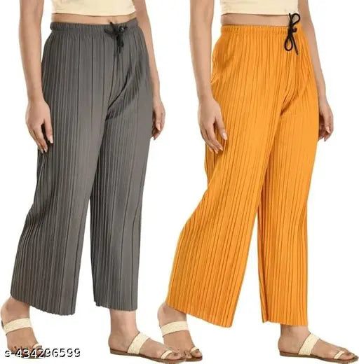 Gladly Women's Solid beautifull Pallazzos for women and Girls 2Pcs Combo