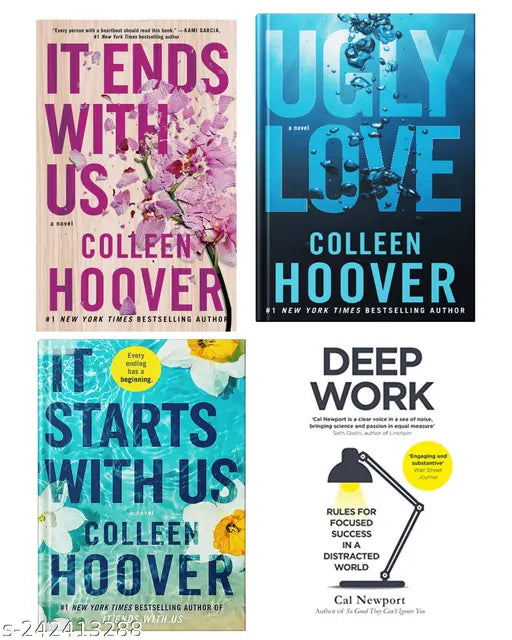 IT END WITH US BY COLLEEN HOOVER  + IT STARTS WITH US BY COLLEEN HOOVER  + UGLY LOVE   BY COLLEEN HOOVER  + DEEP WORK BY CAL NEWPORT