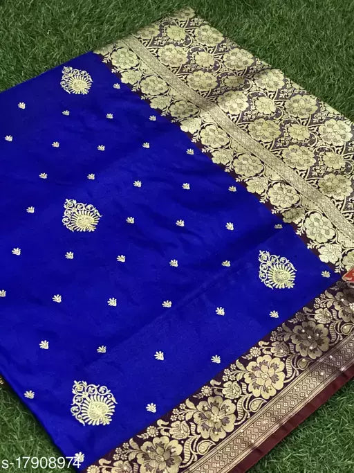 BANARASI SATIN SILK EMBROIDERY SAREE