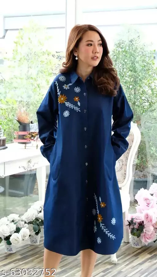 Women Denim Embroideried Dresses