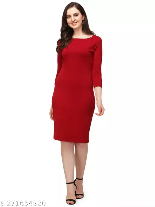 Bodycon Maroon Dresses For Woman