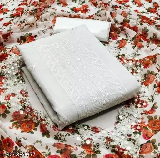 Banita Sensational salwar suit Georgette Multiwork Suits Sequence Embroidered Party Wear Best Of Salwar Suits & dress Materials white Colours