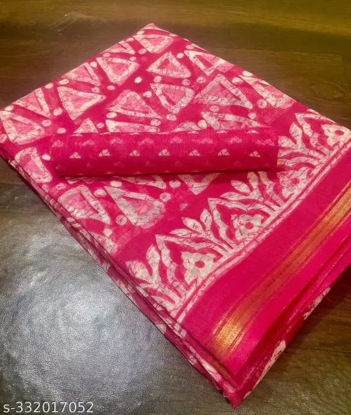 TRIO PRINTED COTTON BLENDED SAREE