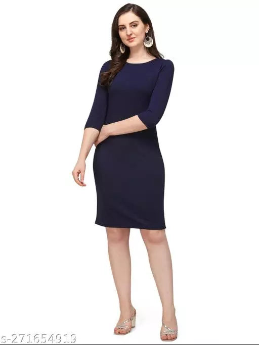 Bodycon N.Blue Dresses For Woman