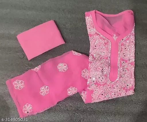 MIRROR WORK CHIKANKARI KURTI WITH INNER