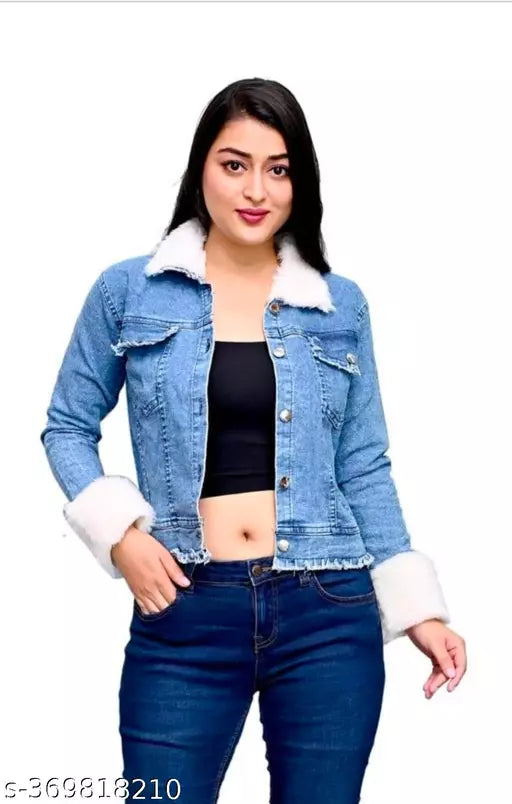 Fur peplum jacket dark aqua blue