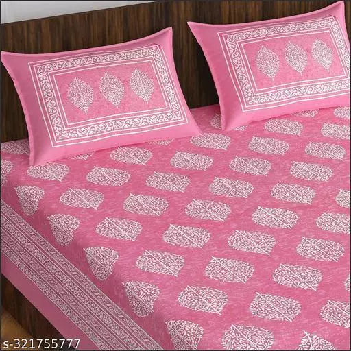 Jaipuri Pure Cotton Double Queen Bedsheet With 2 Pillow Covers