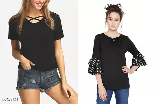 Women's Solid Multicolor Cotton Top