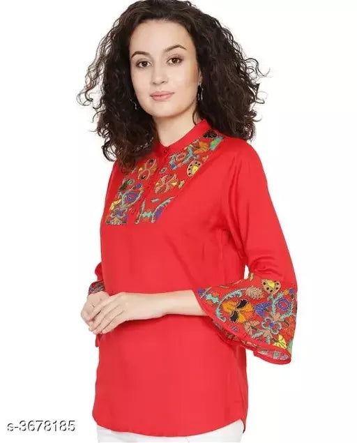 Women Red Printed Top