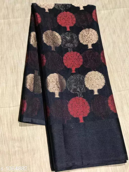Trendy Banarasi Cotton Silk Zari Work Saree