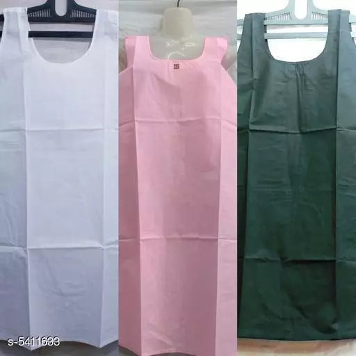 Comfy Women's Cotton Solid Long Camisoles Slip (Pack Of 3)