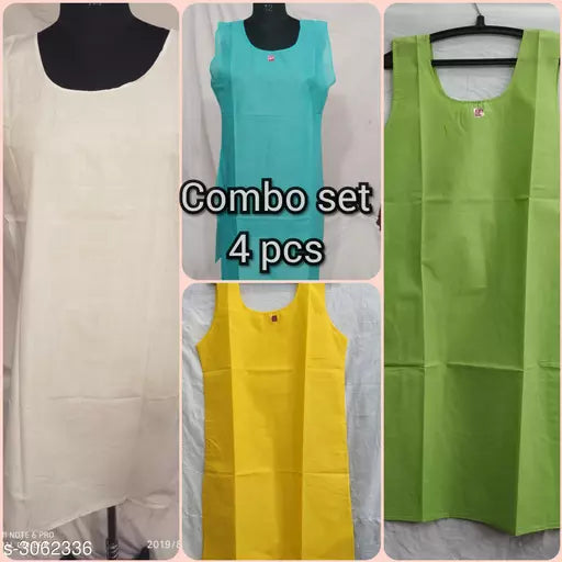 Comfy Women's Cotton Solid Camisoles (Pack Of 4)