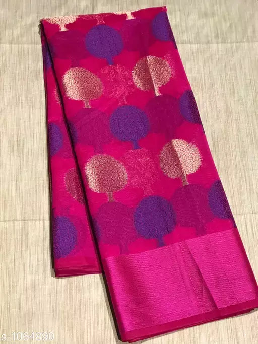 Trendy Banarasi Cotton Silk Zari Work Saree