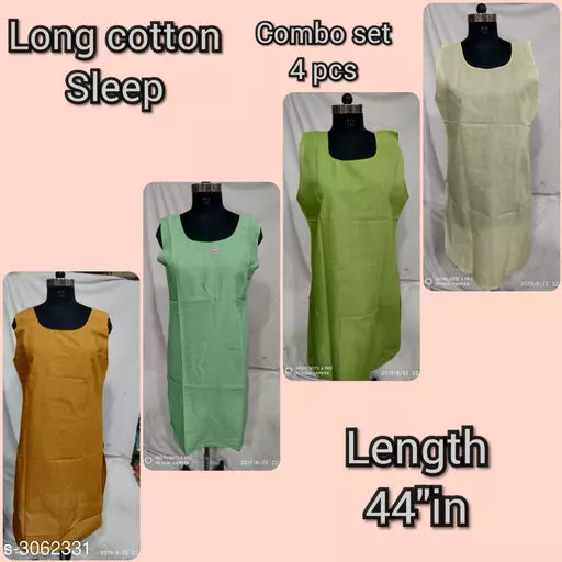Comfy Women's Cotton Solid Camisoles (Pack Of 4)