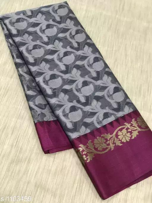 Glamorous Banarasi Kora Muslin Silk Saree