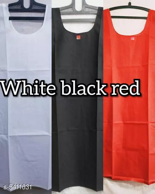 Comfy Women's Cotton Solid Long Camisoles Slip (Pack Of 3)
