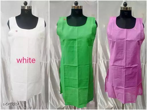 Comfy Women's Cotton Solid Long Camisoles Slip (Pack Of 3)
